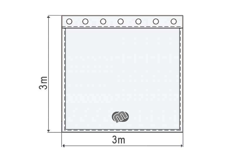 Skizze Dekomolton GREENLINE konfektioniert, schwarz, 3m x 3m